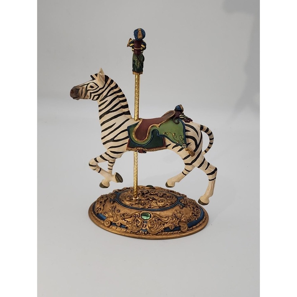 1998 Willitts Designs Carousel Classics Outside Row ZEBRA‎ Stander w/ Monkeys